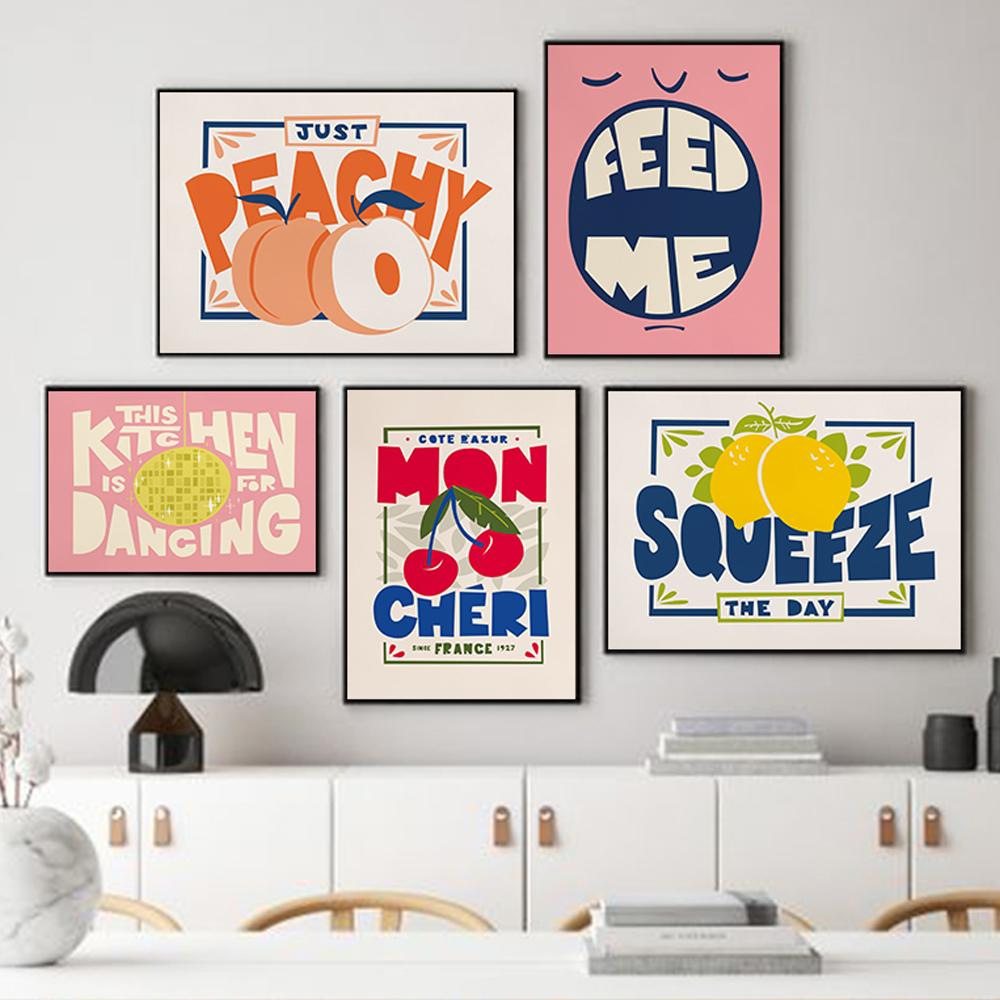 

Винтажный постер для печати на заказ, холст, картина, кухня для танцев, настенный художественный декор, настенное искусство для столовой