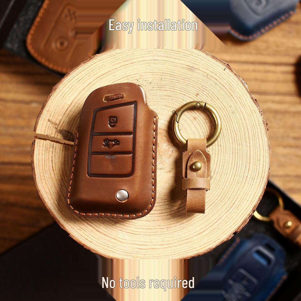 Genuine Leather Key Case for VW Touareg, Lamando, Passat, Golf, CC, Magotan, Polo, Sagitar, Lavida