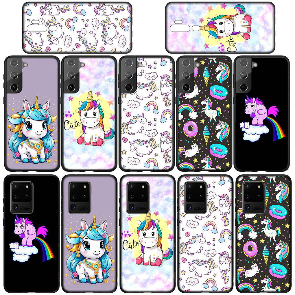 for iPhone 17 16 15 Xiaomi Poco F7 F8 X7 X6 C85 C75 C71 M8 Redmi Note 14 13 12 11 Pro Max 14C 13C 15C A3 A4 Phone Case Unicorn Colorful Rainbow Horse