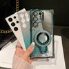 Samsung S24ultra Mobile Phone Case A55 Magnetic Bracket S23 Electroplated Four Corner Airbag Anti Fall A34