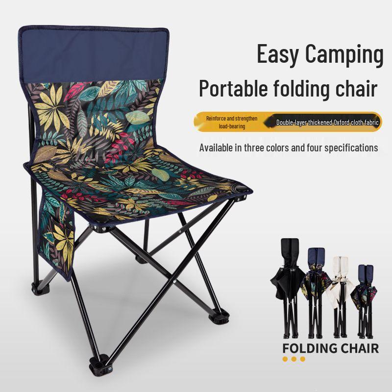 Portable Extra Thick Folding Camping Chair with Backrest for Outdoor Use