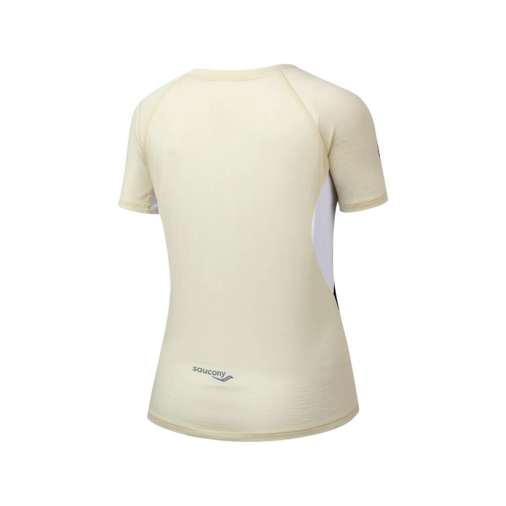 SAUCONY Ss25 Nathan Bell Series Logo Color Block Raglan Short Sleeve Knit Top Women Tops Beige SA1259ST41C-GE223