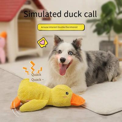 Jouet pour chien piétinant le canard résistant aux morsures, grincant les dents, nettoyant le chien, divertissement interactif, jouet en peluche pour chiot
