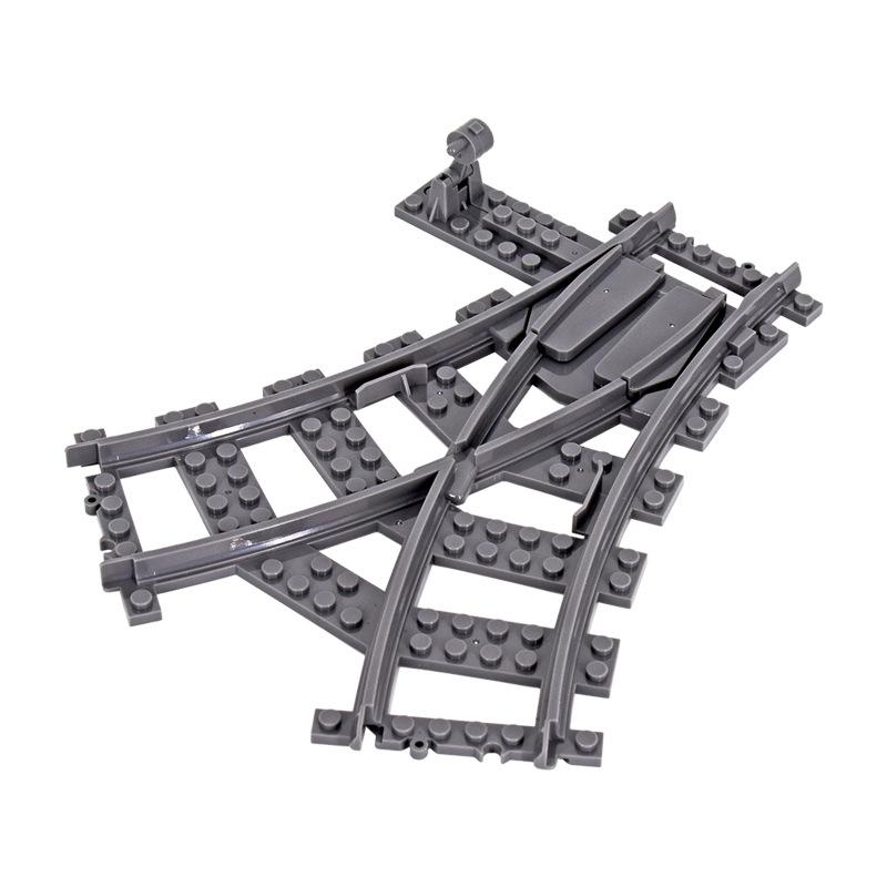 MOC Cross Track Railroad DIY Scene Building Blocks Multi Angle Curved Train Track Bricks Toys Rail Car Compatible With LEGO