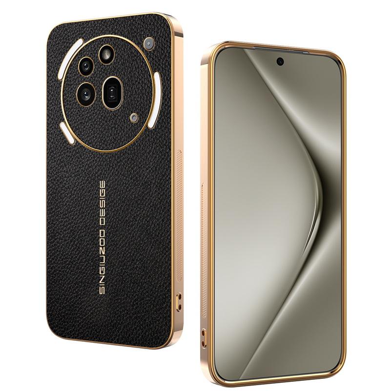 Classic Lychee Leather Electroplated Frame Case For Nothing Phone (3a) Pro Nothing Phone 3a Slim Protect Cover