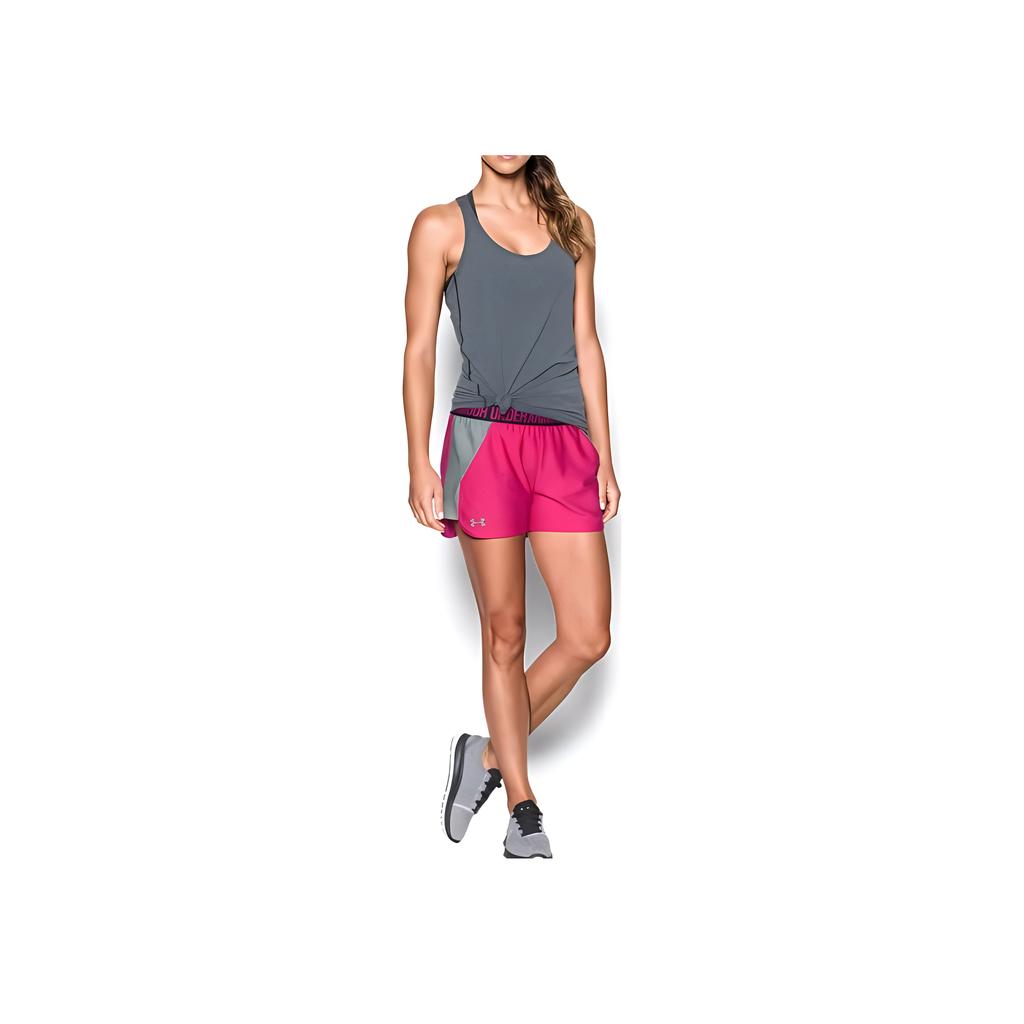 Under Armour Breathable Sweat-Wicking Sports Shorts With Letter Print Women Shorts Pink 1292231-654