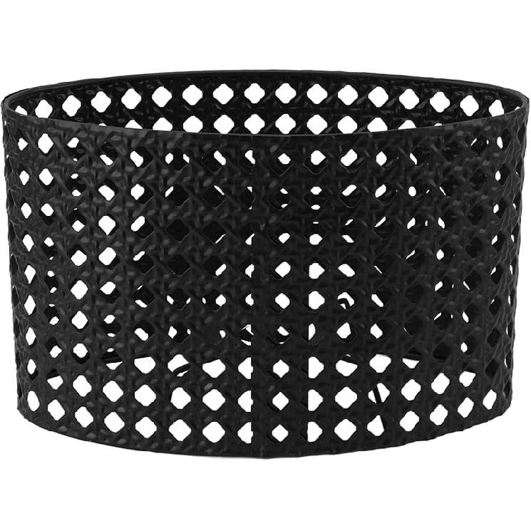 Iron Hollow Oval Lampshade, Metal Engraving, Compatible with E27 and E14 Lampholders (Black)