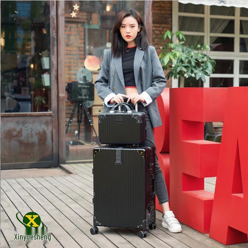 Xinyuesheng 20-inch Vintage Aluminum Frame Travel Luggage