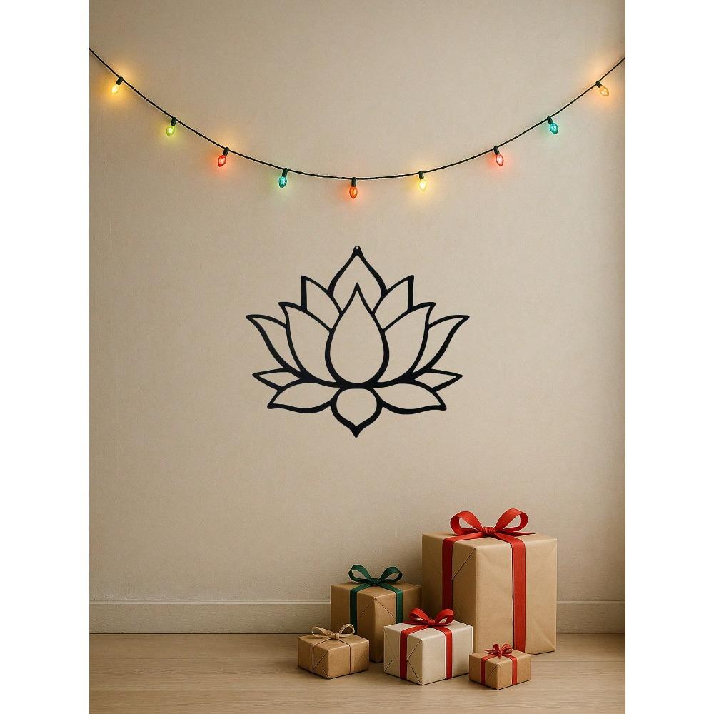 Wrought Iron Lotus Wall Sculpture Spiritual Yoga Room Decor Metal Art Meditation Gift Home Bedroom Living Room Modern Decoration Two Sizes
