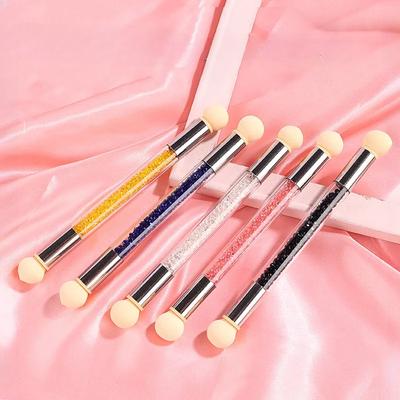 Gradient Shading Pen Double-ended Nail Art Painting Accessories Nail Dotting Brush Sponge Head Rhinestones Handle Nail Art Brush