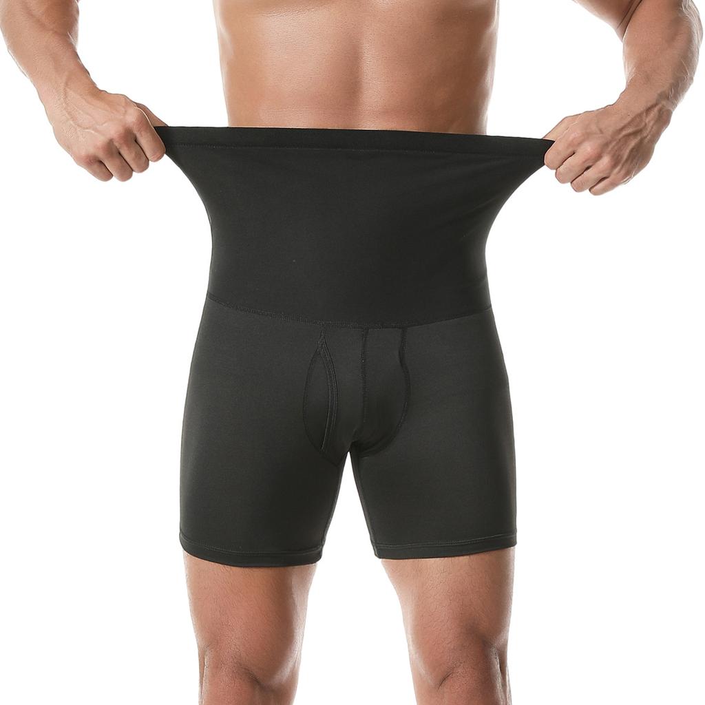 Sauna Shorts for Men Sweat Pants High Waisted Compression Underwear Tummy Control Shapewear Workout Training Capris Body Shaper Boxer Briefs
