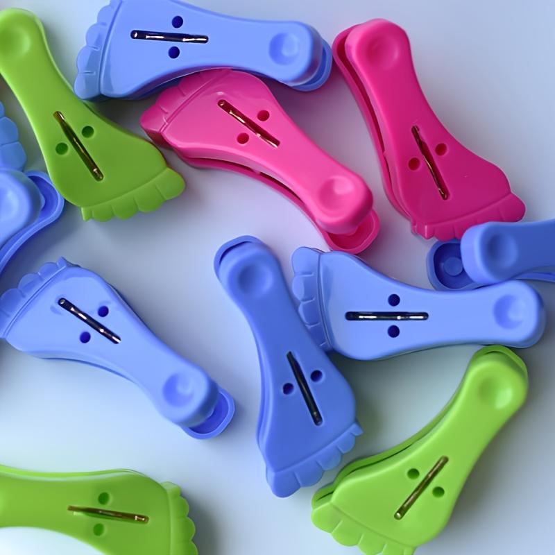 

24 шт. Прочные ветрозащитные пластиковые прищепки с сильным пружинным захватом, разноцветные синие, розовые, зеленые, эргономичный дизайн для стирки, домашнего использования на открытом воздухе,