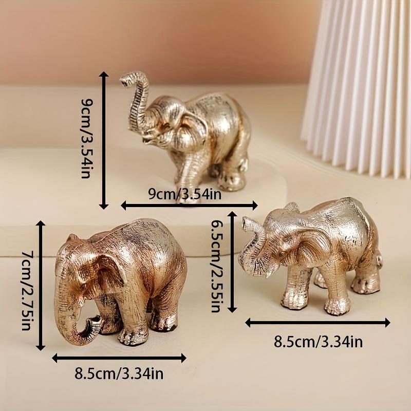 Nordischer Stil Elefant Harzfigur Handgefertigt Retro Gold Dekor 3 Designoptionen für Heimdekoration