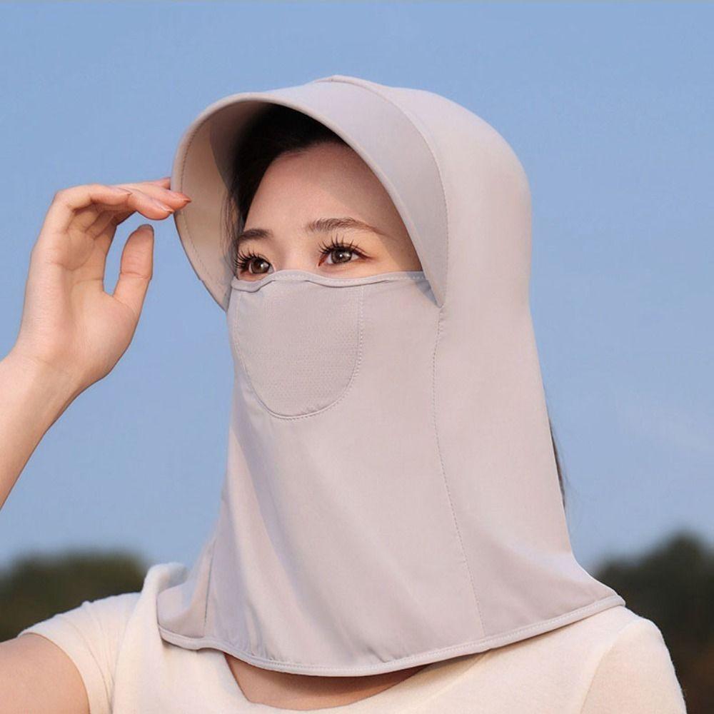 Staubdichter Sonnenschutz Gesichtsmaske Einfarbige UV-Schutzschleier Dünne Eis-Seidenmaske Radfahren