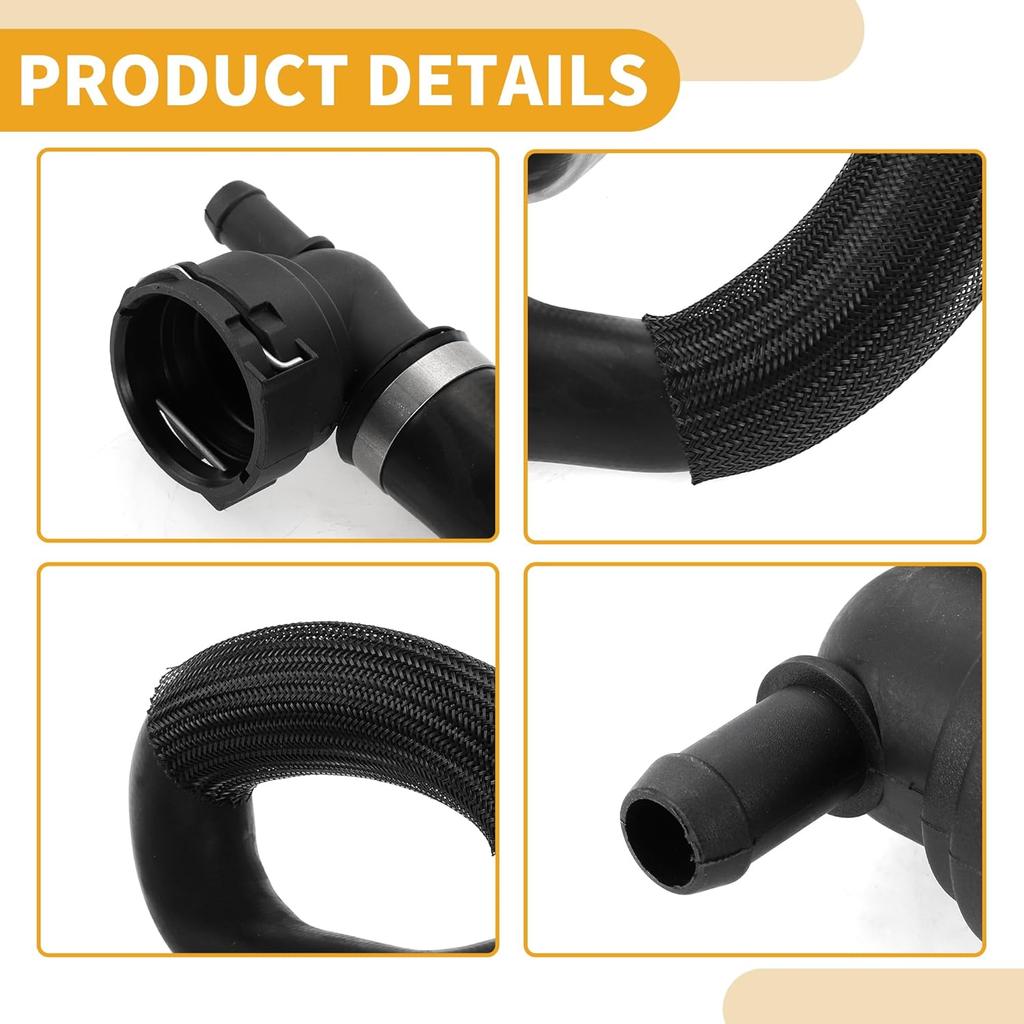 Radiator Hose No.CV618286YC Upper Radiator Cooling Fluid Hose for Ford Escape 2.0L 2013-2016 Rubber Black
