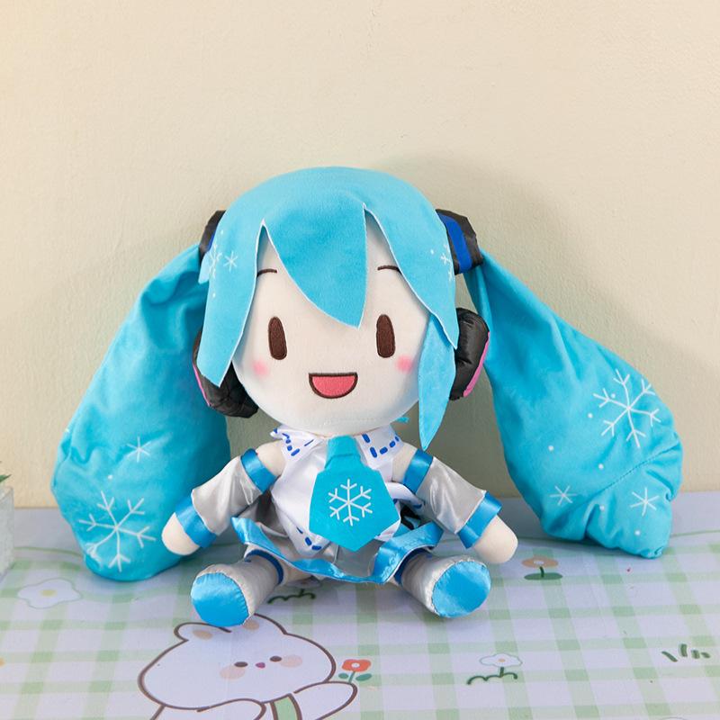 35/50cm Cartoon Hatsune Miku Doll Toy Anime Sakura Miku Snow Miku Kawaii Sitting Posture Fufu Children Fans Birthday Gift