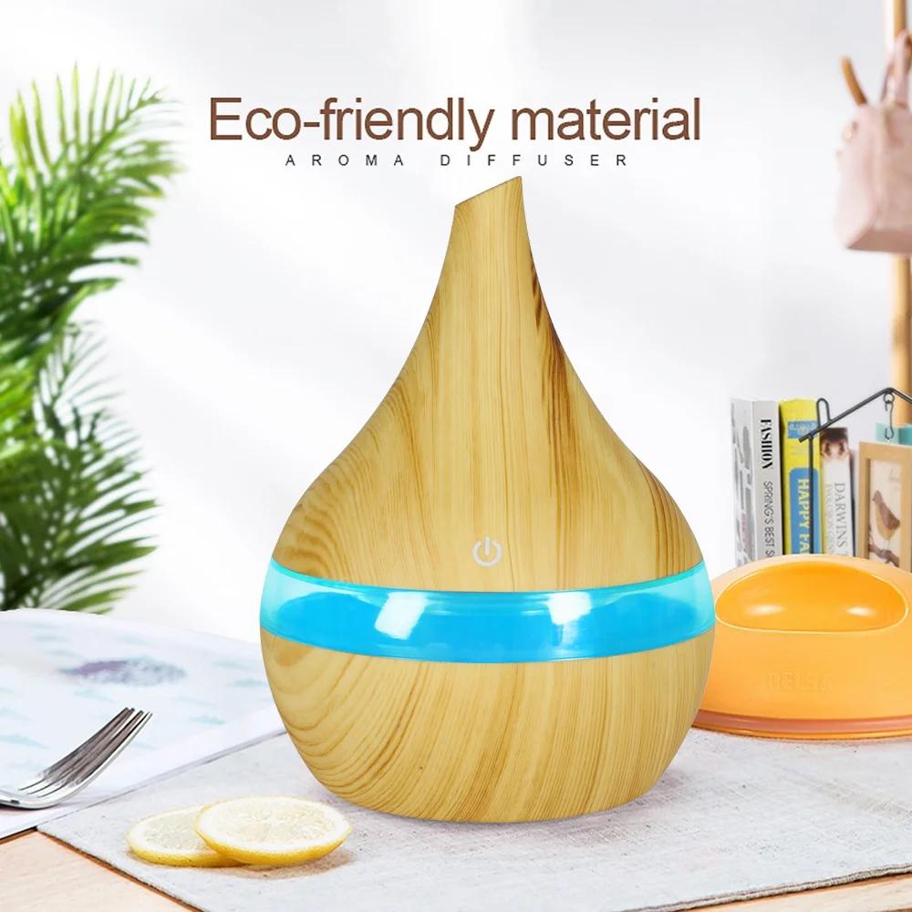 

5 in 1 Function Aroma Humidifier 300ml Light Wood Grain Diffuser With 2 Premium Essential Oils & Remote Perfect for Nightstands United States
