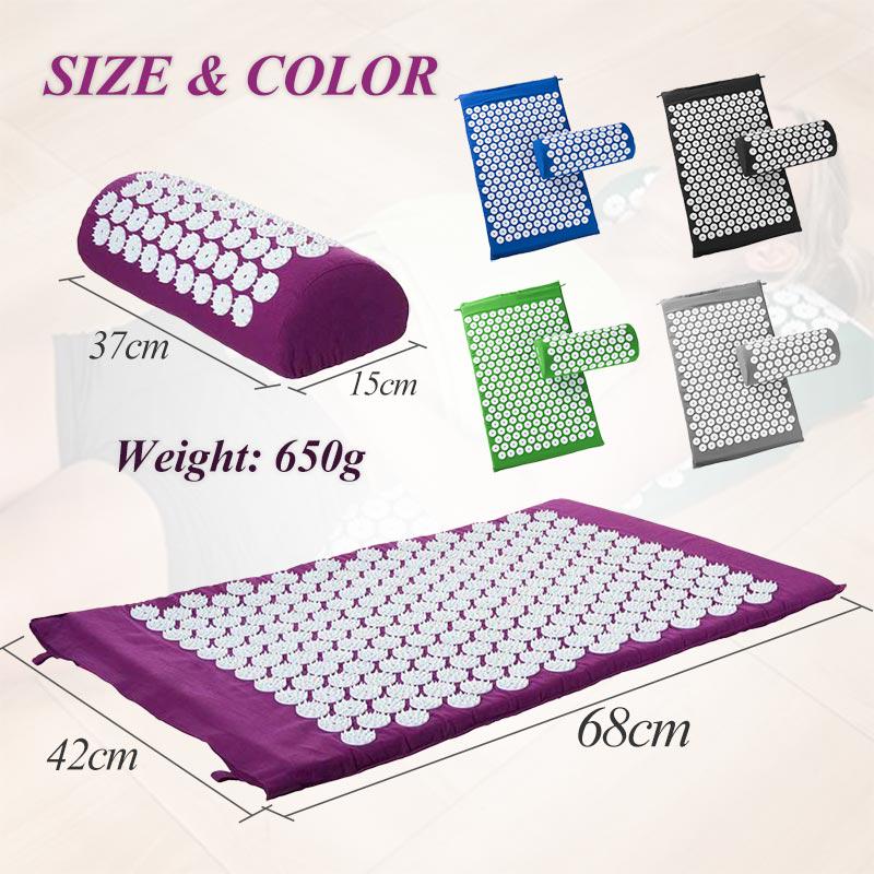 Acupressure Massage Mat Yoga Mat Acupoint Therapy Relaxation Mat Fitness Exercise Mat Body Pain Relief Mat Home Wellness Mat
