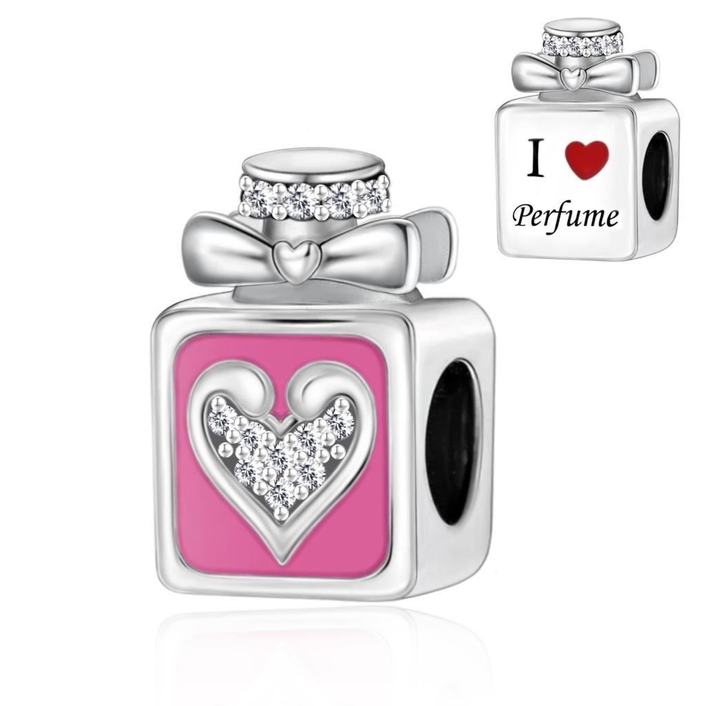 Passend für Original Pan Charms Armband Authentisch 925 Silber Rosa Nagellackflasche Perle Zum Herstellen von Damen Berloque Mode