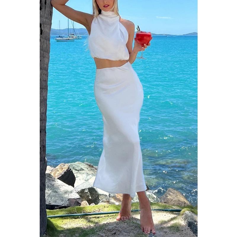 Women's New Spring and Summer Satin Multi-colour Slimming Leisure Two-piece Suit