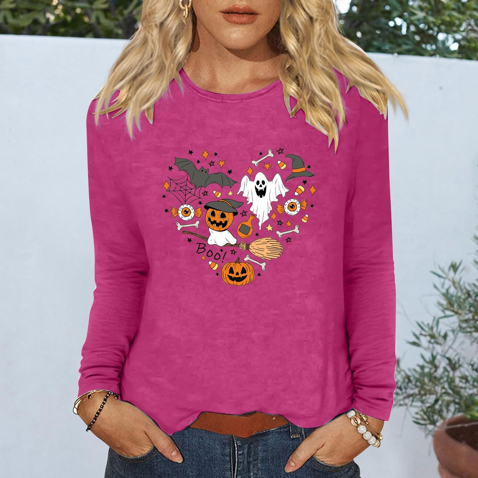 

Женский повседневный топ с длинными рукавами и круглым вырезом с цветочным принтом S