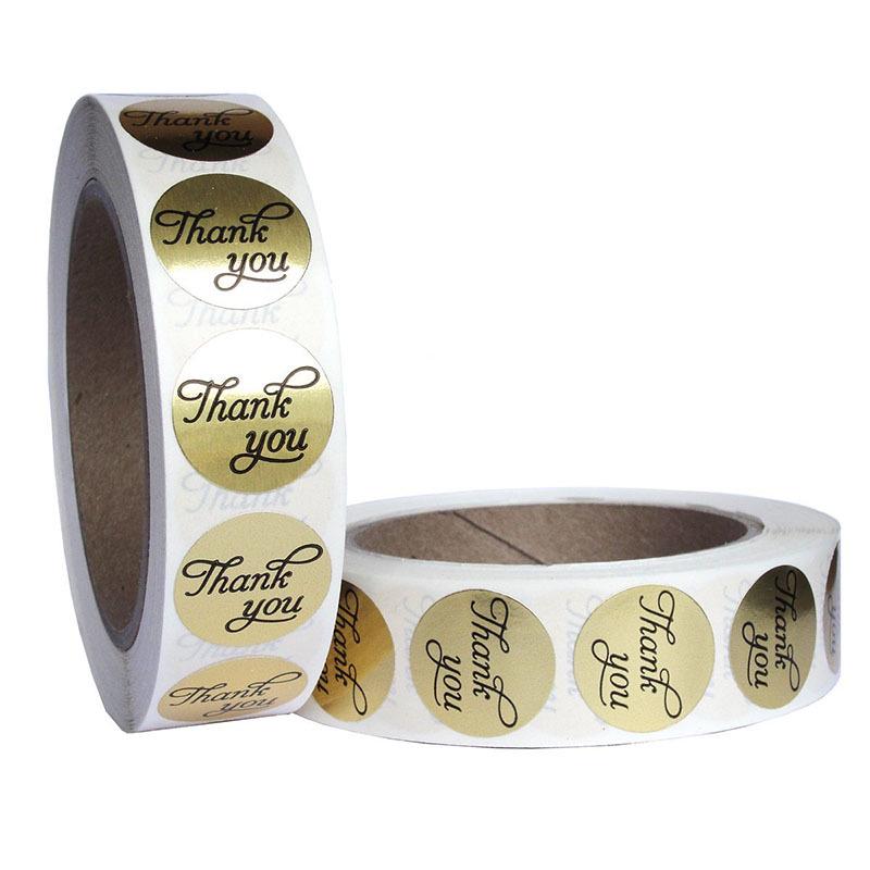 "Thank You " Stickers Round Gold Seal Labels 50-500Pcs Labels Stickers Scrapbooking For Package Stationery Sticker
