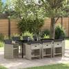 Garden Dining Set 9 pcs Light Grey Poly Rattan
