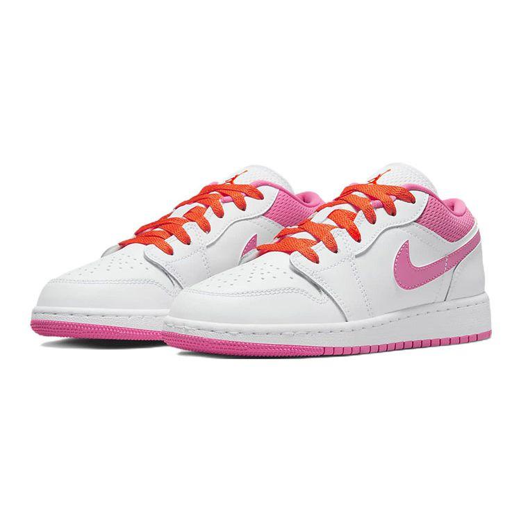 Air Jordan 1 Low GS Pinksicle Kids Sneakers White Safety-Orange DR9498-168