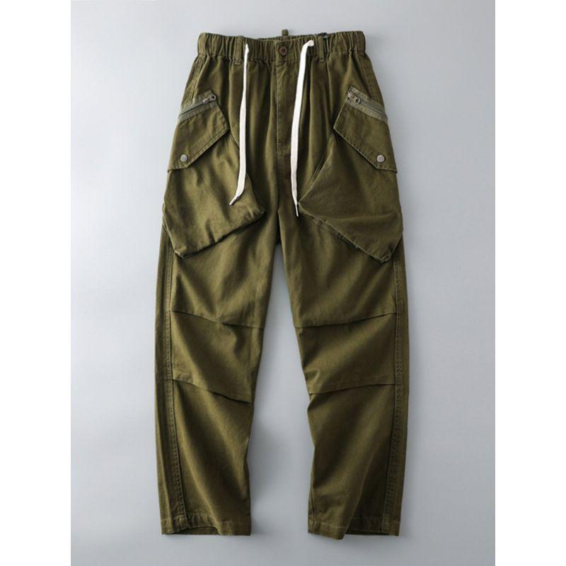 Trendy Cotton Multi-Bag Export Export Function Cargo Pants