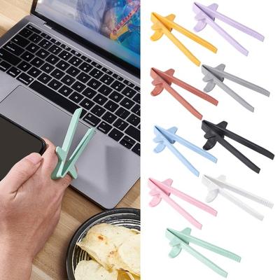 1 par Finger Ätpinnar Livsmedelskvalitet Återanvändbara Gamers Ätpinnar Snack Tong Chip Grabber Verktyg Mathållare Clip Pincett Gamer