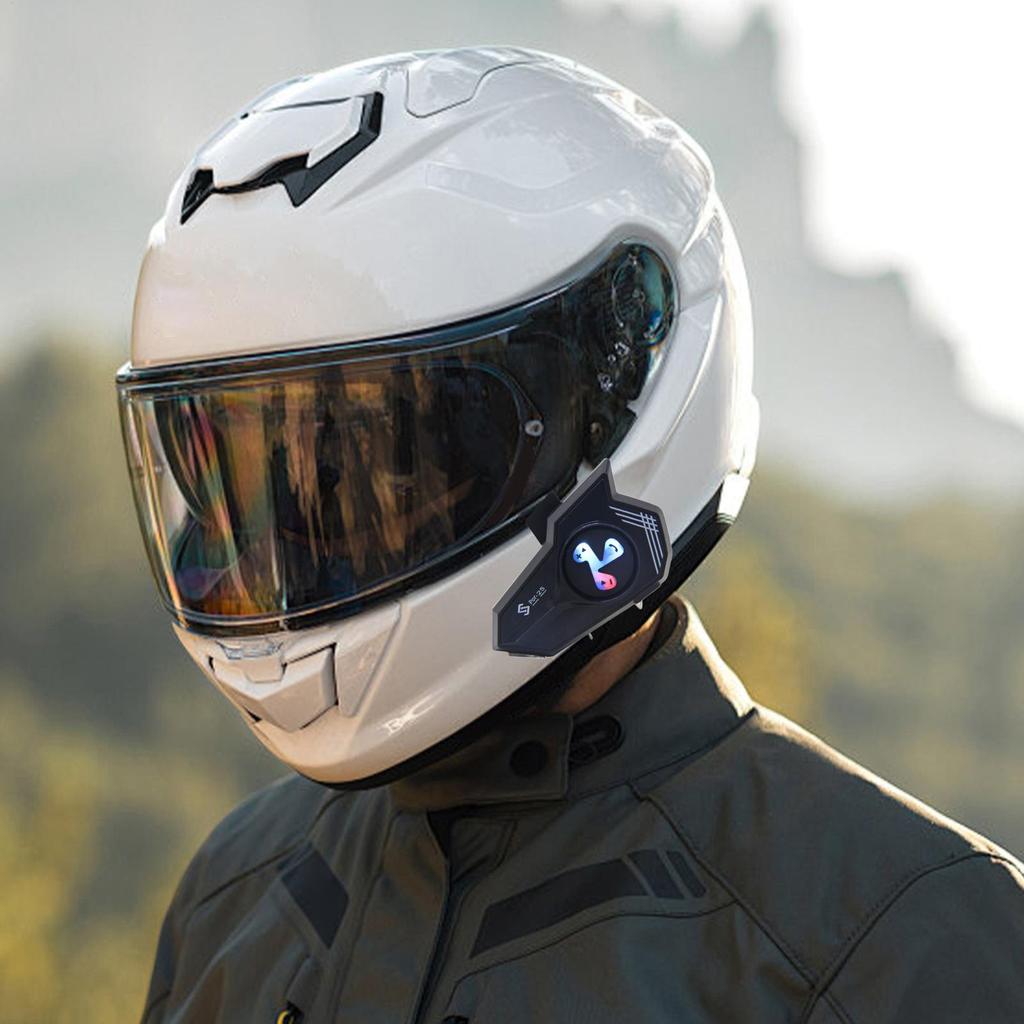 Motorcycle Headset Motorcycle Intercom Headset Colorful Light Voice Assistant Earphone Noise Cancellation For Cycling Skilling