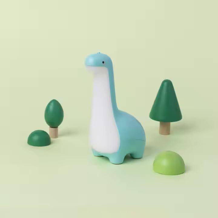 Plastik Dinosaurier LED Nachtlicht für Kinder | Wiederaufladbares Nachttischlicht mit Touch-Steuerung & Einstellbarer Helligkeit | Niedliche Kawaii Schreibtischlampe
