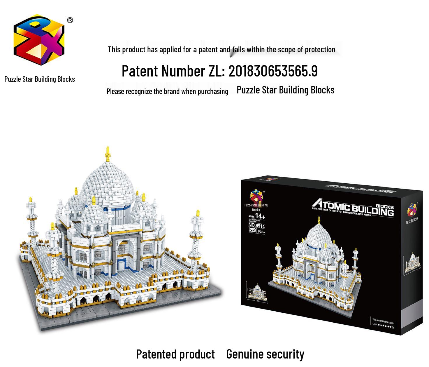 

Архитектурная модель Тадж-Махала: Микро Алмазные Строительные Блоки для Детей - DIY Развивающая Игрушка в Подарок See image