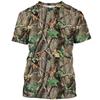 Pánské tričko s krátkým rukávem s maskovacím vzorem džungle, zábavným kulatým výstřihem a 3D potiskem, módní letní tričko pro muže