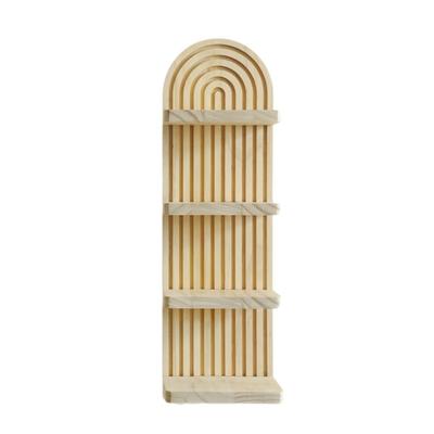 Vintage Arch Shape Wood Floating Shelf Wall Mounted Storage Display for Living Room Bedroom