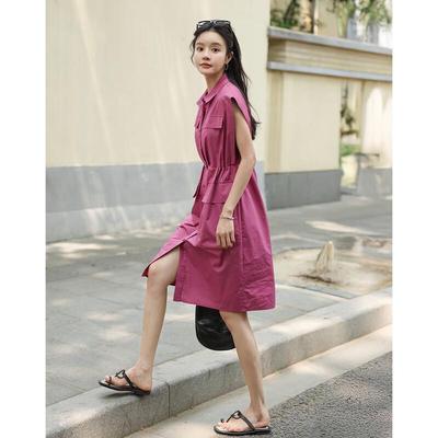 Pure Cotton High Street Sleeveless Collared Vest Dress