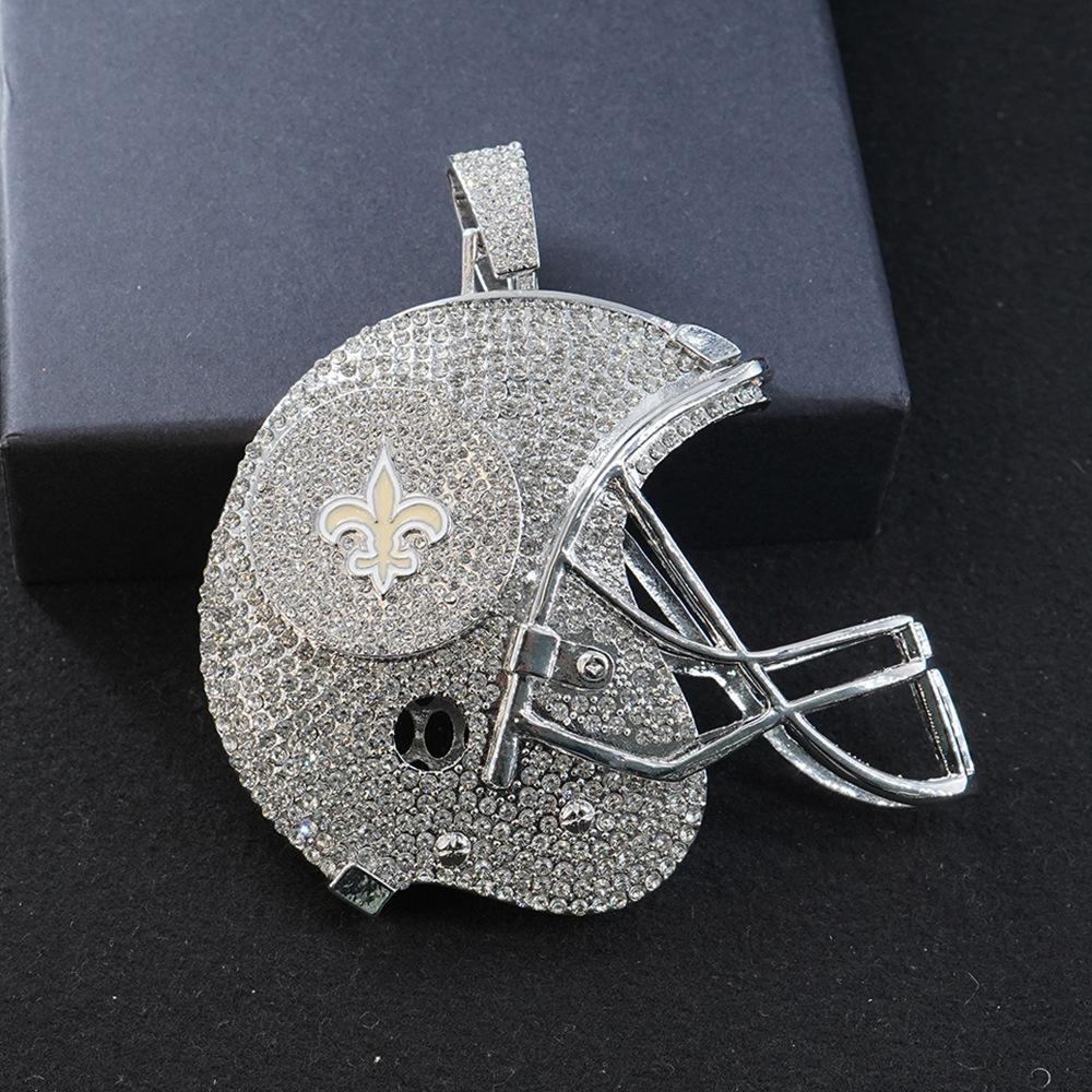 New Orleans Saints Football Helmet Alloy Pendant Necklace