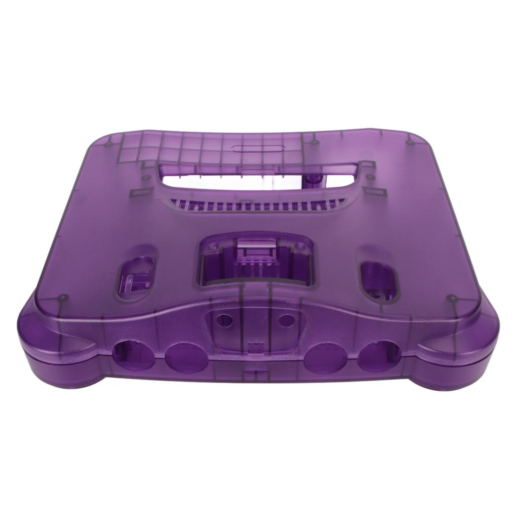 Game Console Replacement Case Retro ABS Sturdy Professional Replacement Shell for N64 Transparent Purple