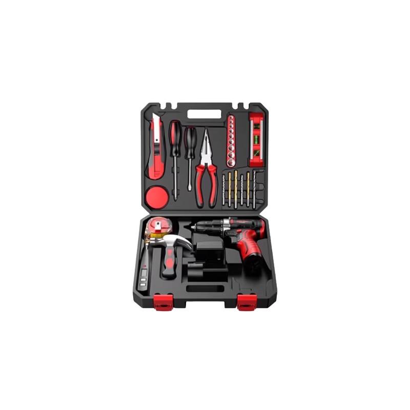 DELIXI DLX-KC01B 12-Piece Toolbox Set with 12V Impact Drill