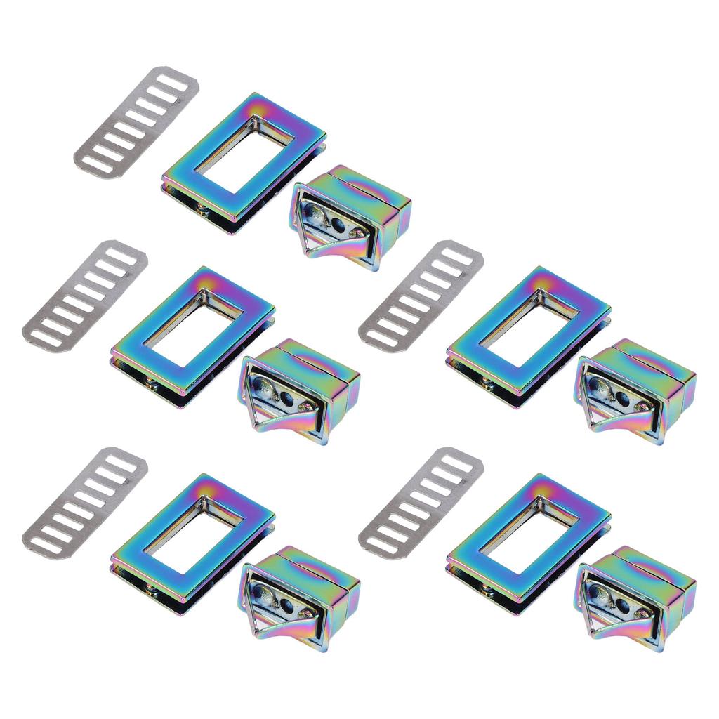 5 Set Twist Locks Colorful Rectangular Durable Exquisite Bag Closures for DIY Shoulder Bags Purses