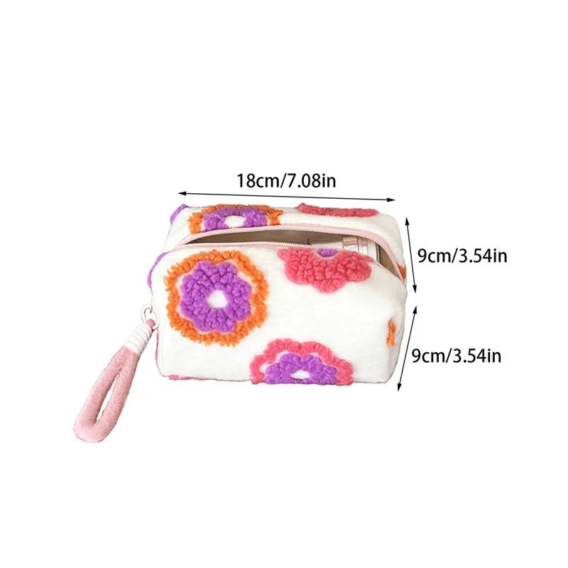 Handheld Large Capacity Makeup Bag, Plush Heart-shaped Handbag, Business Travel Toiletry Bag, Travel Storage, Daily Matching
