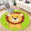 1pc Lion Chair Carpet for Office, Round Polyester Mat, Indoor Decor for Office, Easycare Fabric, Washable Non-slip Area Carpet