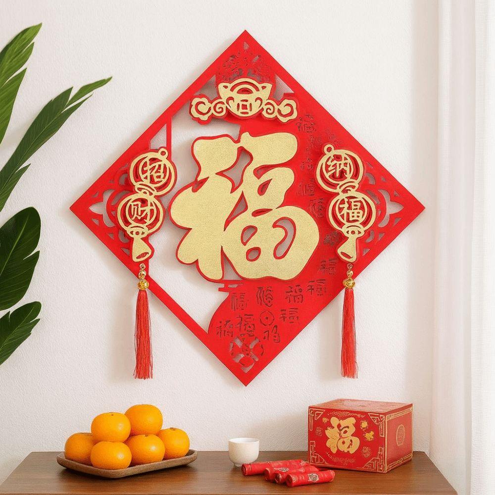 Traditional Fu Character Door Sticker Thickened Spring Festival Decor Chinese New Year