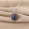 Natural Lapis Lazuli Gemstone Silver Pendant 1.37" 925 Sterling Silver Jewelry For Birthday Gift CP-40-29