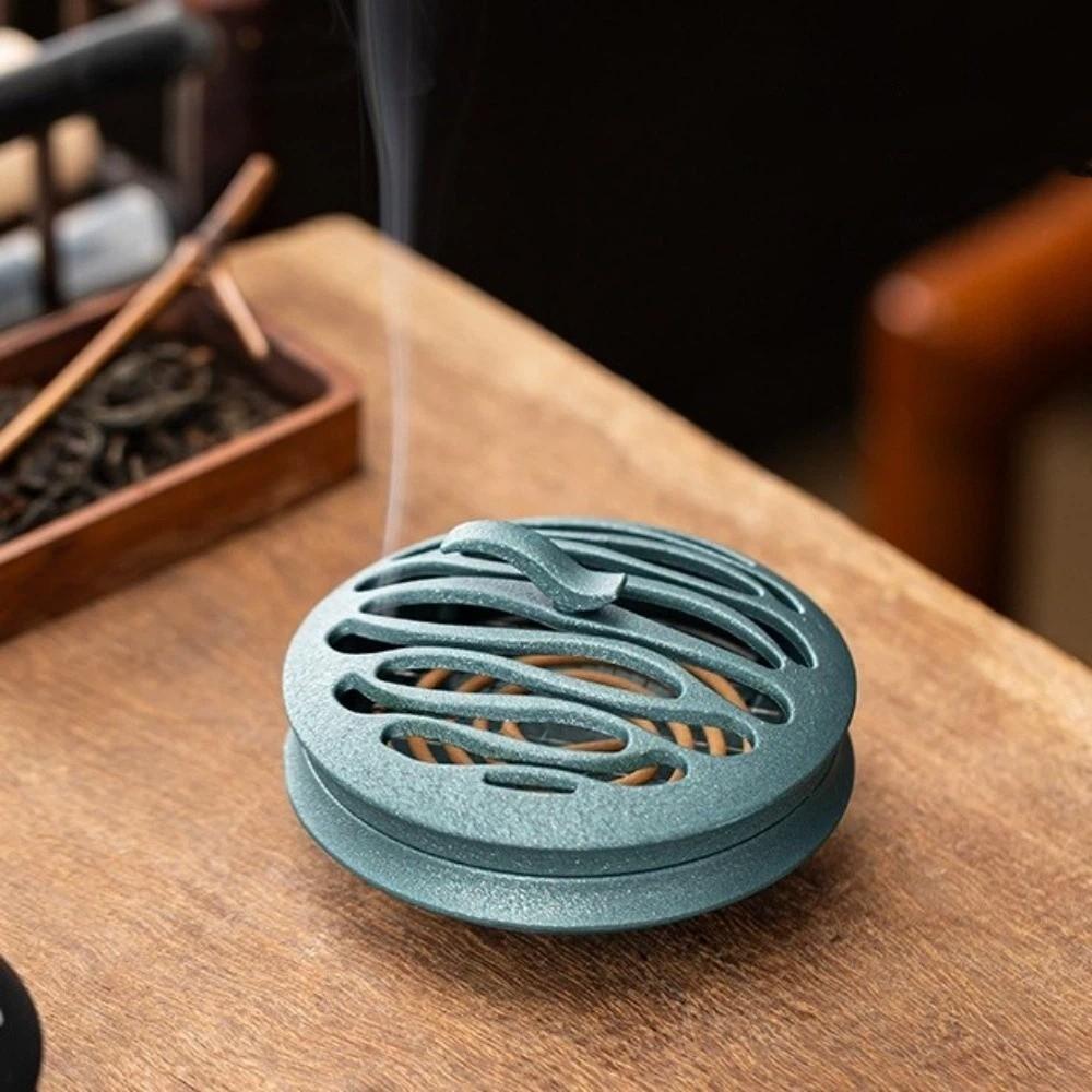 Durable Zinc Alloy Incense Burner Hollow Design Sturdy Fragrance Censer Minimalist Aromatherapy Stove Home Decor