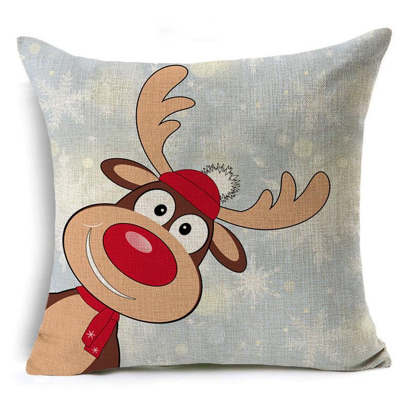 

Christmas Series Linen Pillow Elk Pillowcase Wish 45*45cm