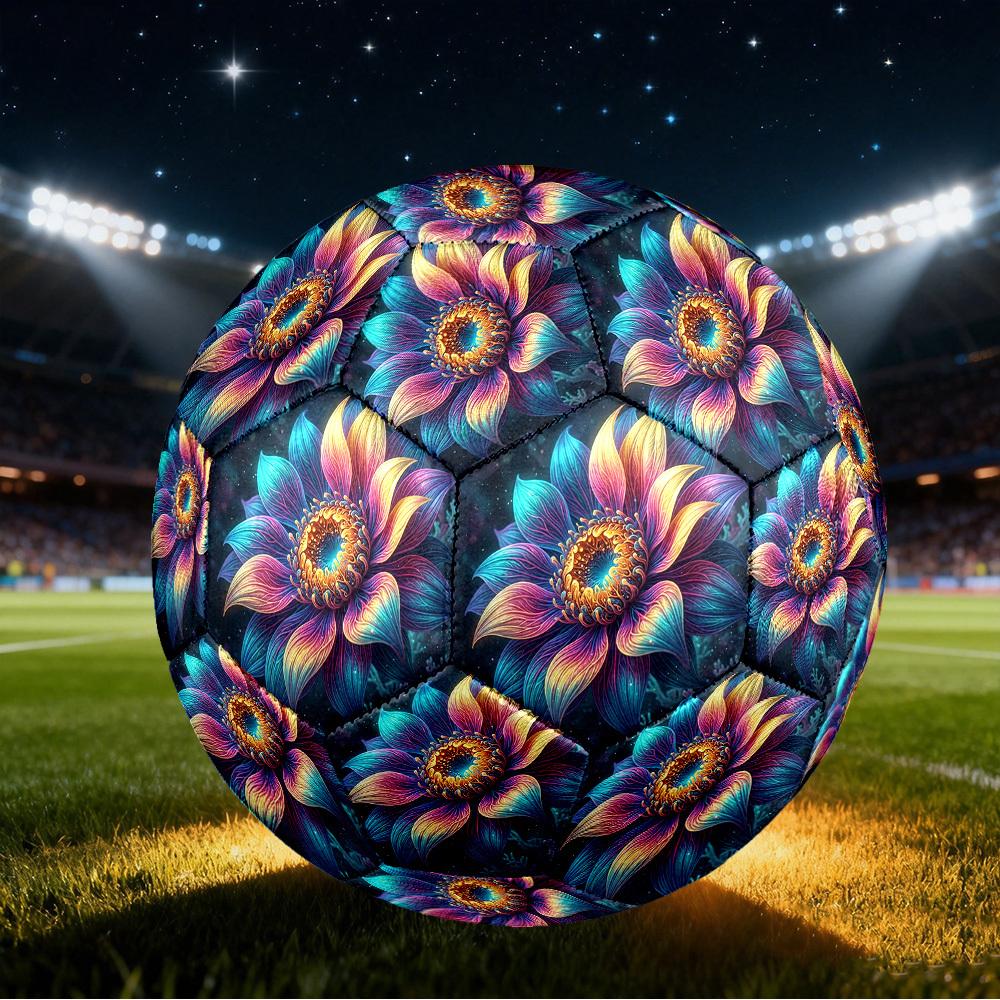 1pc Colorful Bloom Size 5 Soccer Ball Professional Match Training Football Indoor &Outdoor Sports Ball Training Ball Lightweight Durable y21