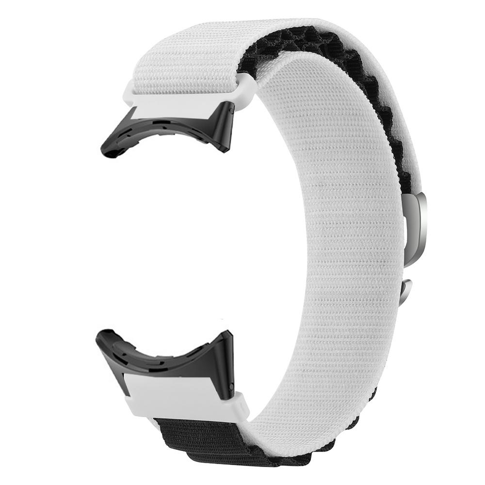

For Google Pixel Watch 3 41mm/Watch 2/Pixel Watch Nylon Sport Wrist Strap Metal G-Hook Adjustable Watch Band with Black Connector White/Black