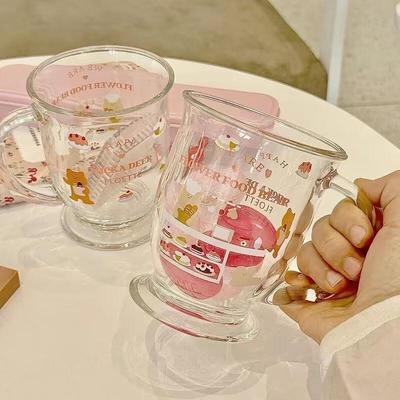 Shangqi Cute Cartoon Cake Bear Glass Mug