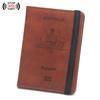 Australian Anti-magnetic Leather Passport Holder with Multi-card Slots and Elastic Band